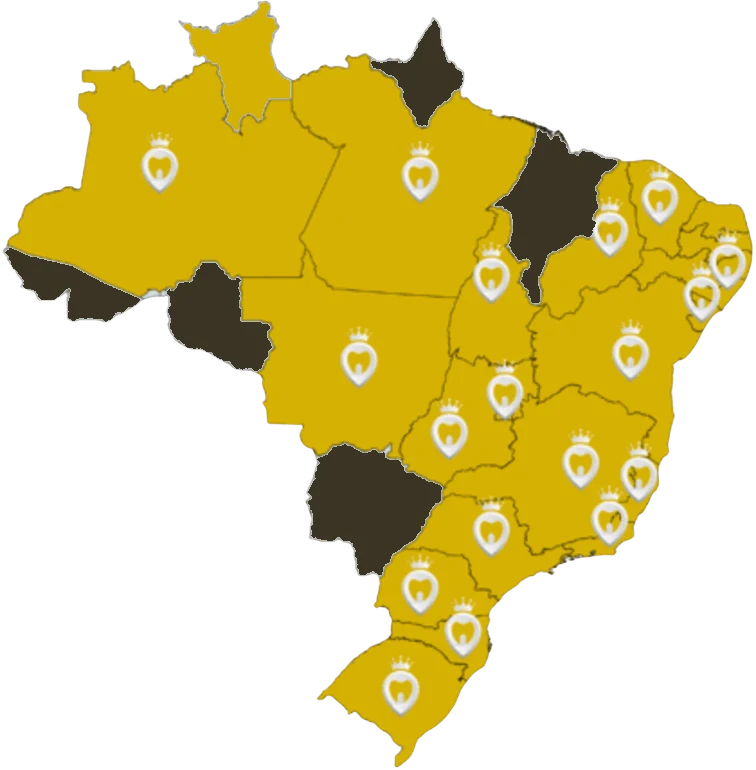 Mapa do Brasil com os estados atendidos pela Mídia Real